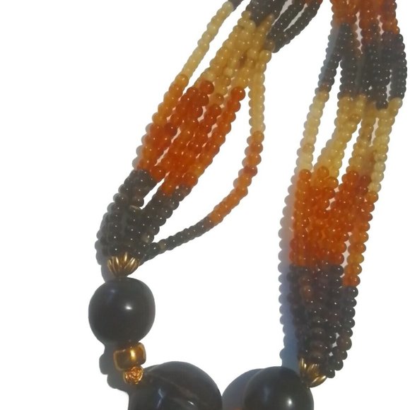 Apple Juce Prystal Bakelite 1940 Rootbeer And Honey Necklace Bn17 - Picture 11 of 11